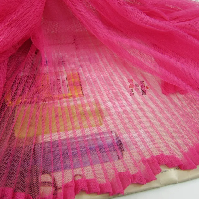 1 предмет, фатиновая сетчатая плиссированная ткань, Прозрачная Жесткая сетчатая газовая ткань для танцевальной юбки, детская одежда - Цвет: 14