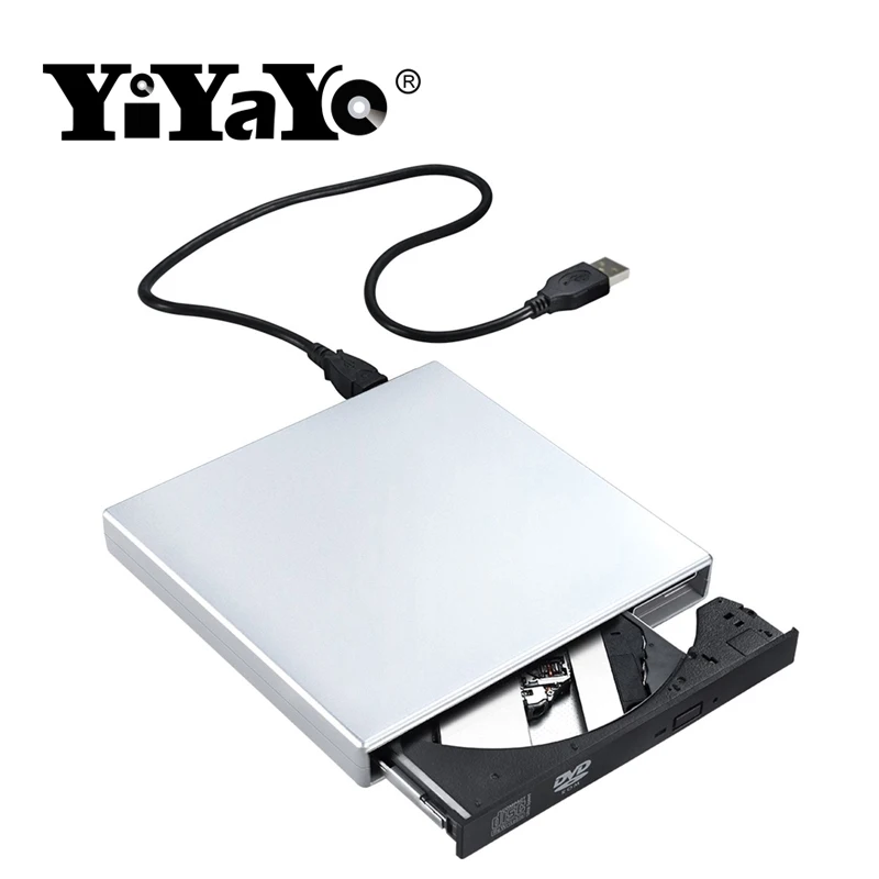 YiYaYo USB 2,0 Внешний оптический dvd привод CD/DVD-ROM плеер CD RW ГОРЕЛКА записывающее устройство Портативный для ноутбука компьютер+ сумка для привода