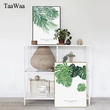 TAAWAA Leaves Wall Art Canvas Painting Green Style Plant Nordic Posters and Prints Decorative Picture Modern Home Decoration