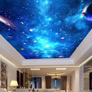 

Dream Sky Ceiling Murals Living Room Bedroom Theme Hotel Fluorescent Murals Wall Papers Roll Modern Design Decorative Wall Paper