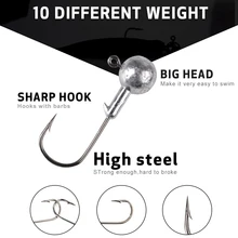 10pcs 1g1.5g2g2.5g3.5g5g7g10g14g20g Texas Jig Heads For Fishing Jig Lead Head Soft Lure Fishing Tackle Worm Jigging Lure Hooks aoclu bared no painting jig head lead sinker weights shots with lock pin 10pcs lot from 2g to 21g for soft lure jigging