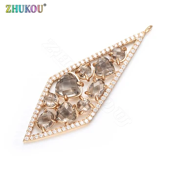 

ZHUKOU Geometric Diamond Pendant Bling Bling Handmade Earrings Necklace Pendant for Jewelry Accessories model:VD385