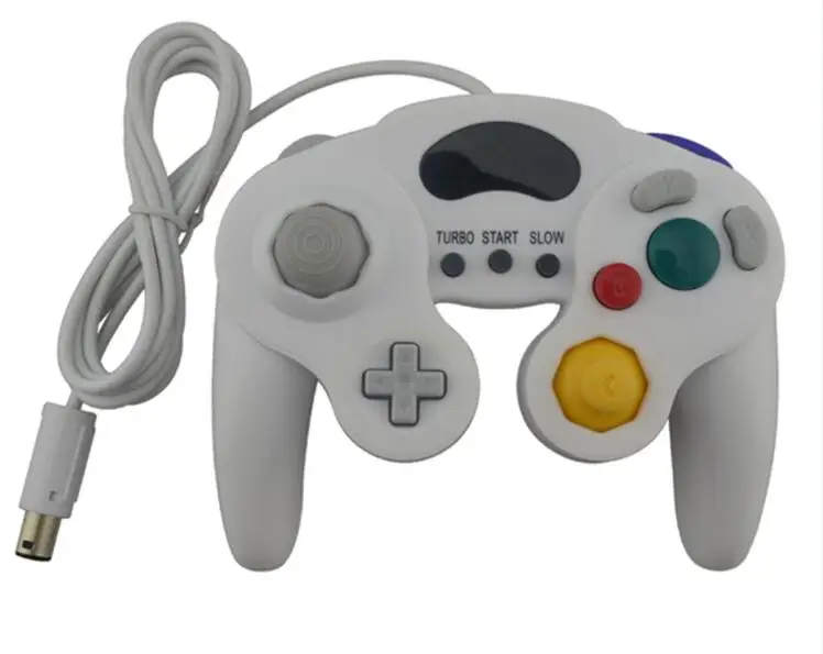 Проводной геймпад контроллер с тремя кнопками для игры-куб джойстик N для G-C - Цвет: White