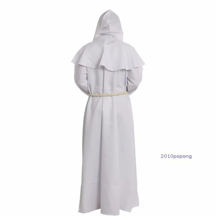 Monk Hooded Robes Cloak Cape Friar Medieval Renaissance Priest Men Costume COS