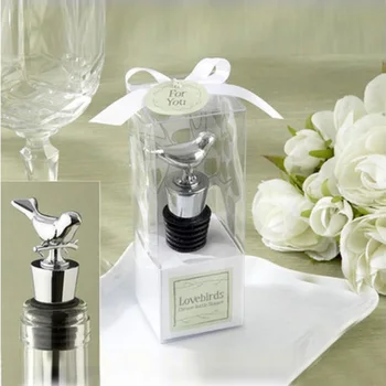 

200pcs Stainless Steel Love Bird Wine Stopper Bridal Wine Bottle Stopper for party wedding gift