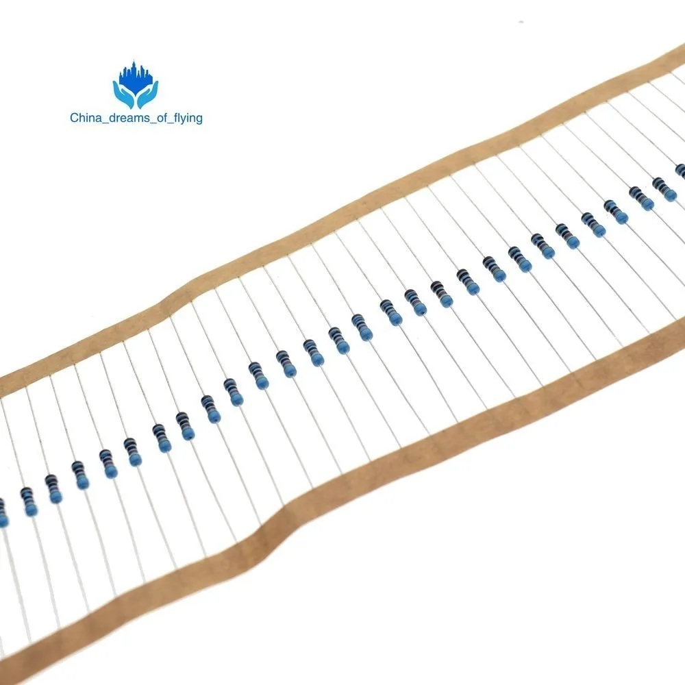 Завеса 100 шт. 1/4W 1R~ 22M 1% металлического пленочного резистора 100R 220R 1K 1,5 K 2,2 K 4,7 K 10K 22K 47K 100 к 100 220 1K5 2K2 4K7 ohm Сопротивление