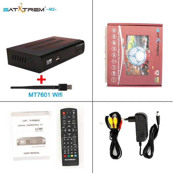 Satxtrem M2 Plus DVB T2 Tdt ТВ приставка для цифрового DVB T2 ТВ приставка тюнер vga с Wifi MT7601 приемник Поддержка Dolby AC3 - Цвет: M2 Plus with wifi