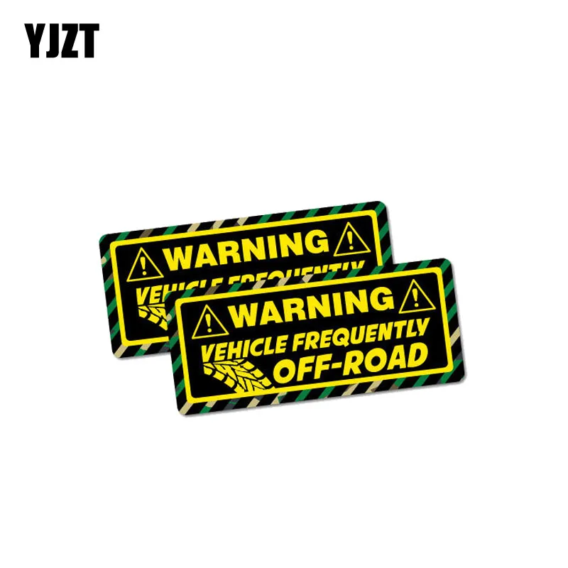 

YJZT 2X 10.2CM*4.4CM Warning Vehicle Frequently Off Road Car Sticker Reflective Decal PVC 12-1049