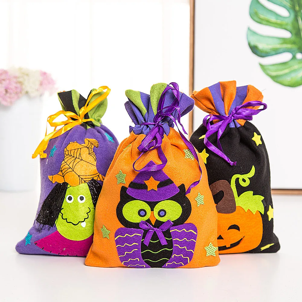 Buy Halloween Gift Bags For Black Cat Pumpkin Ghost