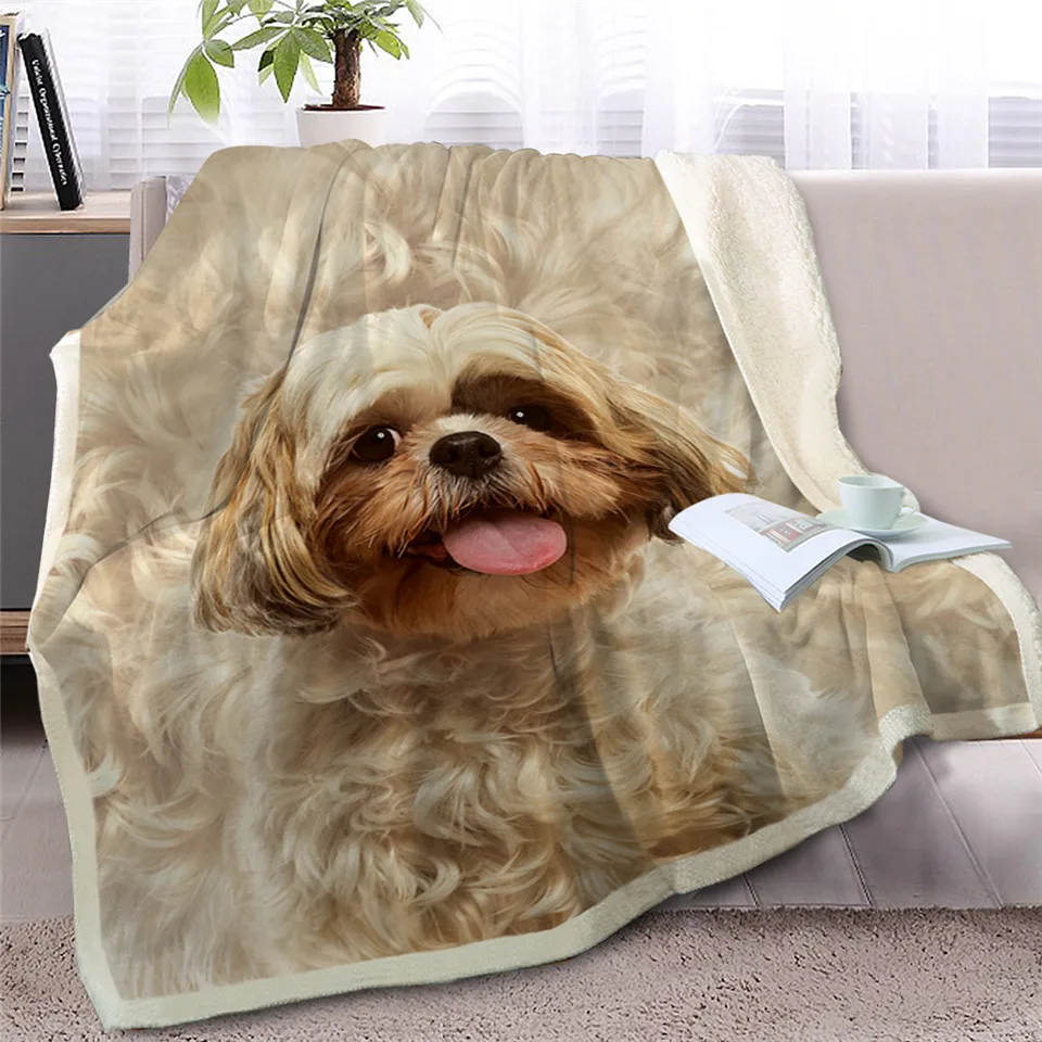 BlessLiving English Cocker Spaniel Sherpa Bed Blanket 3D Animal Dog Throw Blanket Soft Plush Bedspreads Bedding 150x200 Dropship