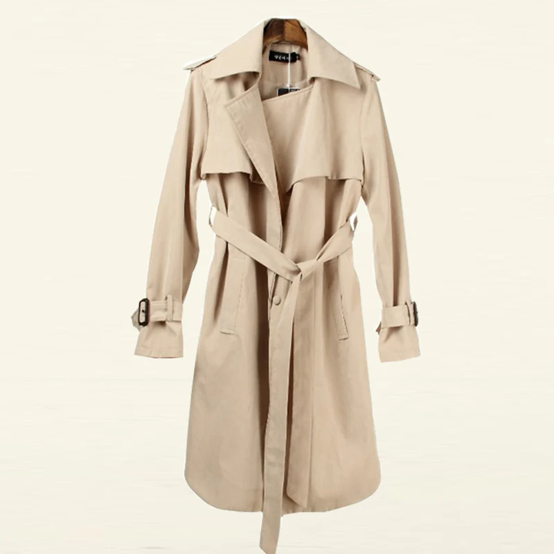 Женский Длинный тренчкот с поясом осенняя ветровка|coat wiki|coat waterproofcoat green |