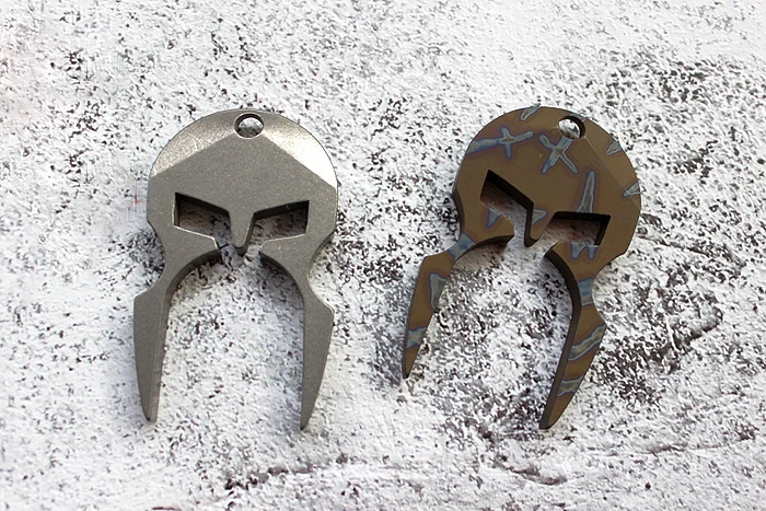 

Flame Pattern TC4 Titanium Spartan EDC Opener CNC Engraving + Line Cutting Production Outdoor Tools