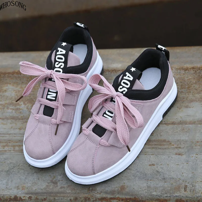 

WHOSONG Spring New Designer Wedges Pink Platform Sneakers Women Vulcanize Shoes Tenis Feminino Casual Female Shoes Woman M222