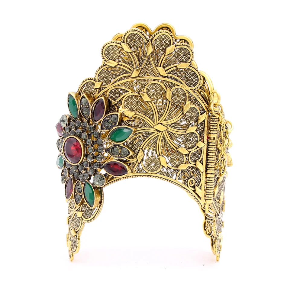 Женский браслет на руку винтажный с волнистыми краями размера плюс|cuff bangle|plus size
