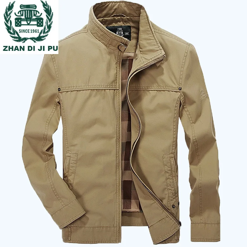 Buy ZHAN DI JI PU Mens Green Khaki Military Jacket