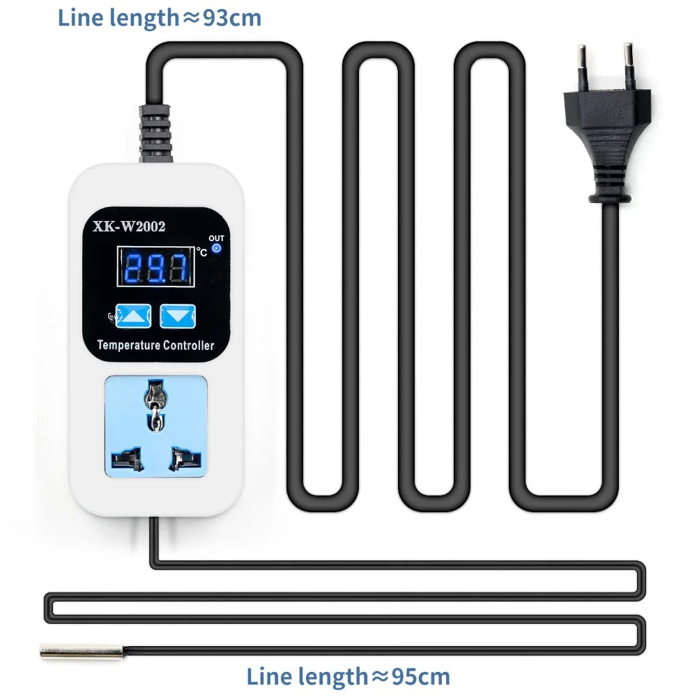 Цифровой дисплей регулятор температуры Регулируемая температура розетка автоматический переключатель температуры