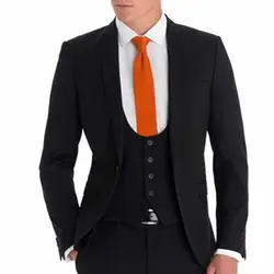 Новый костюм жениха смокинг для жениха черный приталенный мужской костюм s 2017 для шафера Блейзер Мужские костюмы (куртка + брюки + галстук +