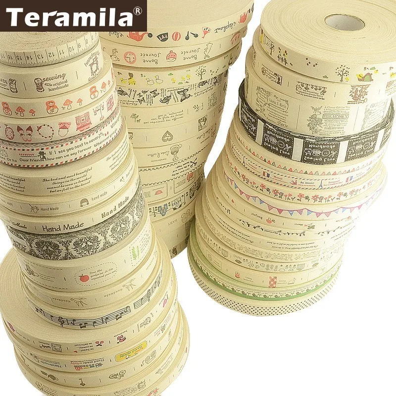 Teramila Cotton Garment Labels Ribbons 2m/Lot, clothing labels, garment labels, sewing labels