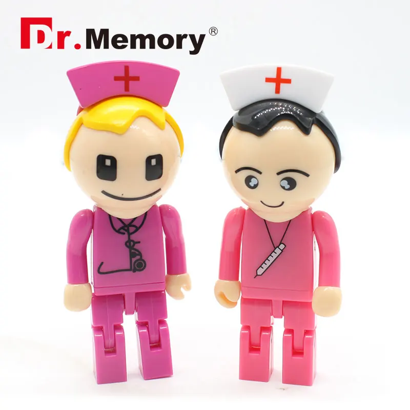 

Creative USB Flash Drive 32GB Nurse Doctor Cartoon Pendrive 16GB 8GB 128MB Personlized Flash Disk Memory Stick Funny Gifts