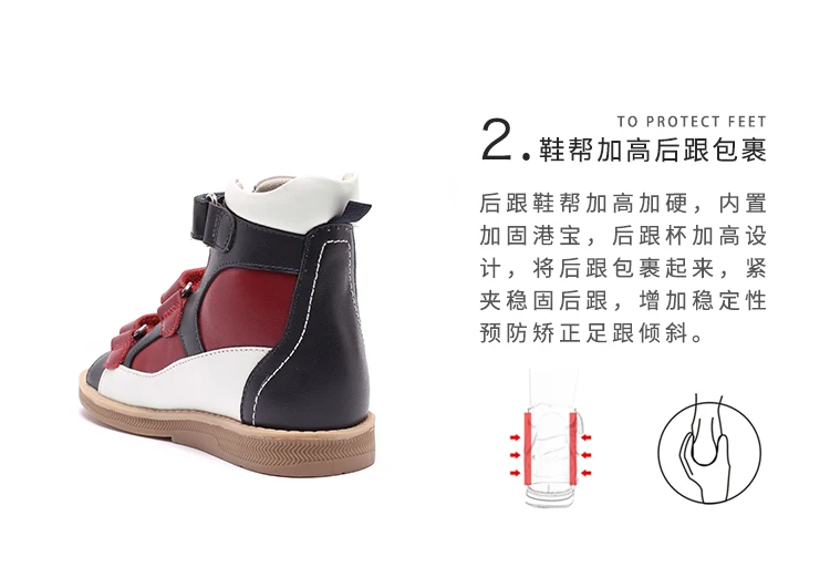 Princepard/ г. Новая летняя ортопедическая обувь для мальчиков, темно-синие, черные, из натуральной кожи, Детские ортопедические сандалии 1-я подкладка из свиной кожи