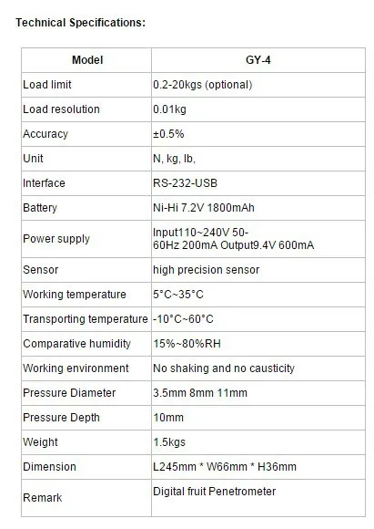 GY-4 Fruit Penetrometer