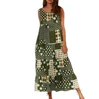 Plus Size Summer Maxi Dress 2019 Women Vintage Print Sleeveless Long Dress Party Dresses Woman Party Night Elegant Dress Plus Size Summer Maxi Dress 2019 Women Vintage Print Sleeveless Long Dress Party Dresses Woman Party Night Elegant Dress