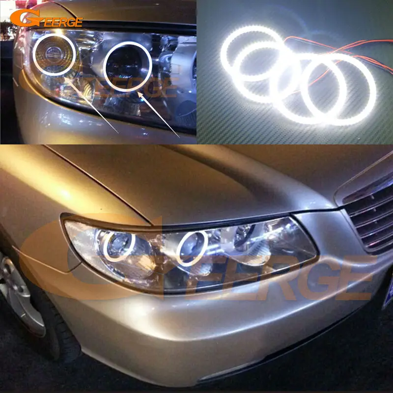 For Hyundai azera 2006 2007 2008 2009 2010 Excellent angel eyes Ultra bright illumination smd led Angel Eyes Halo Ring kit for hyundai azera 2006 2007 2008 2009 2010 excellent angel eyes multi color ultra bright rgb led angel eyes kit halo rings