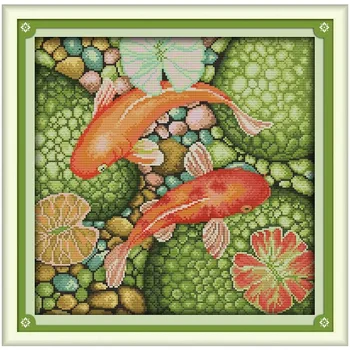 

The Red Carp Patterns Counted Cross Stitch 11CT 14CT Cross Stitch Set Wholesale Animals Cross-stitch needlework
