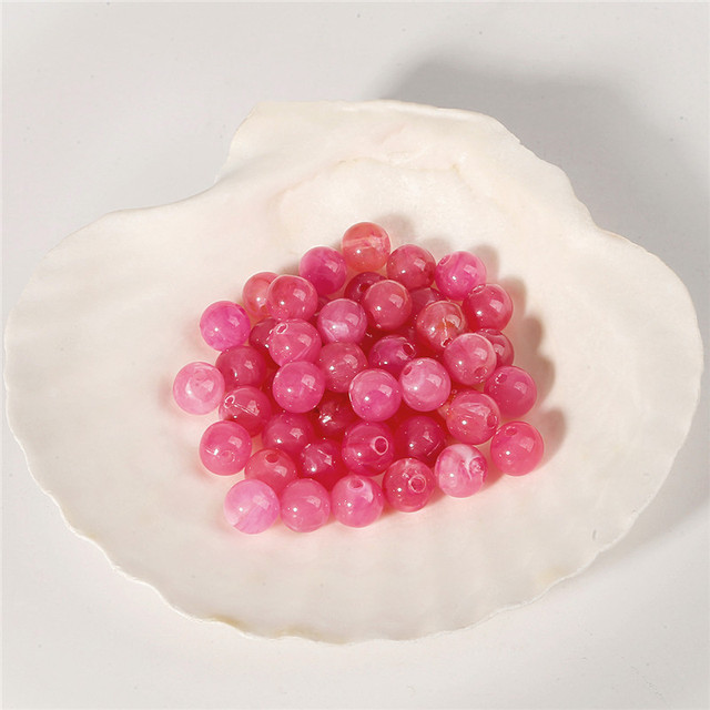 6mm Acrylic Clouds Beads Effect Round BEADS Spacer Loose Beads For Jewelry Making Accessories DIY Bracelet Necklace