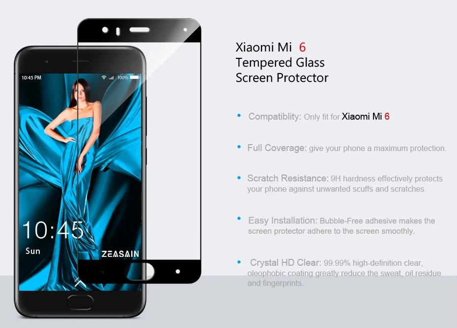 Original ZEASAIN Full Cover Tempered Glass for Xiaomi Mi6 Mi 6 M6 Pro Prime Screen Protector 5.15 Toughened Glass Safety Film (5)