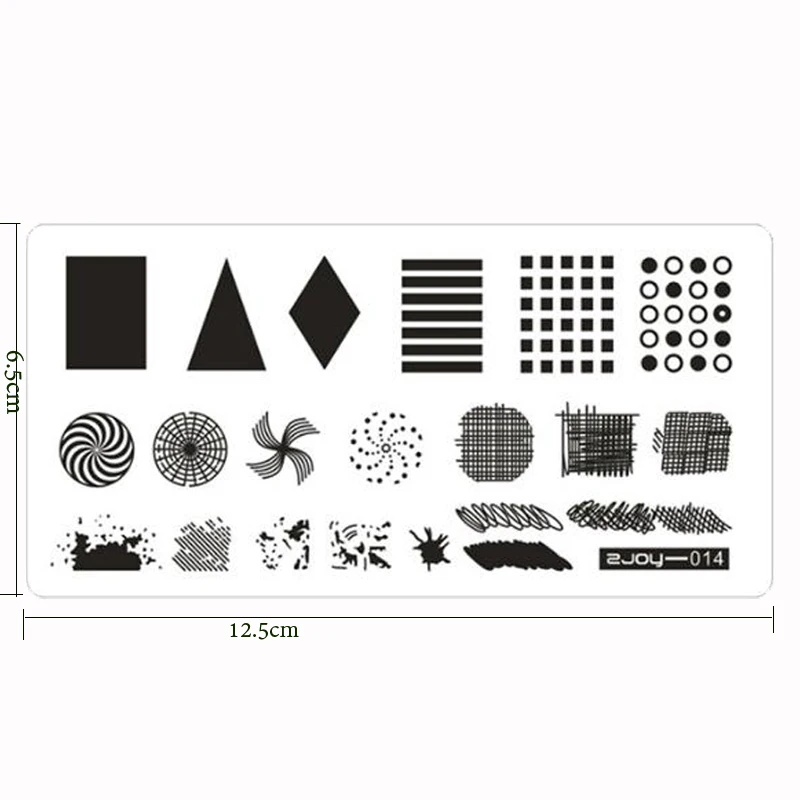 12,5*6,5 см прямоугольные пластины для штамповки ногтей графическое изображение 3D DIY шаблон пластины DIY шаблон для штамповки ногтей