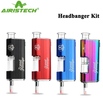 

Original Airistech Headbanger kit Vaporizer Qcell Quartz Coil Electronic Cigarette Vape For Dip Dab Wax Concentrate Dual Tank