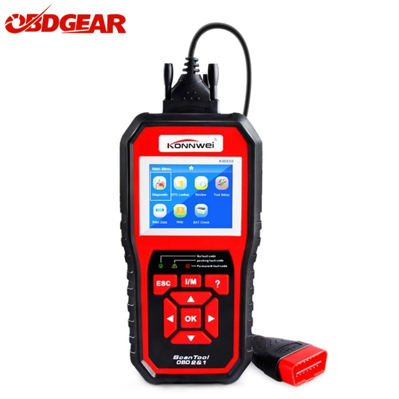 

KONNWEI KW850 OBD 2 OBD2 Car Diagnostic Scanner One Click Update OBD2 Scanner Better Than AL519 In Russian Auto Diagnostic Tool