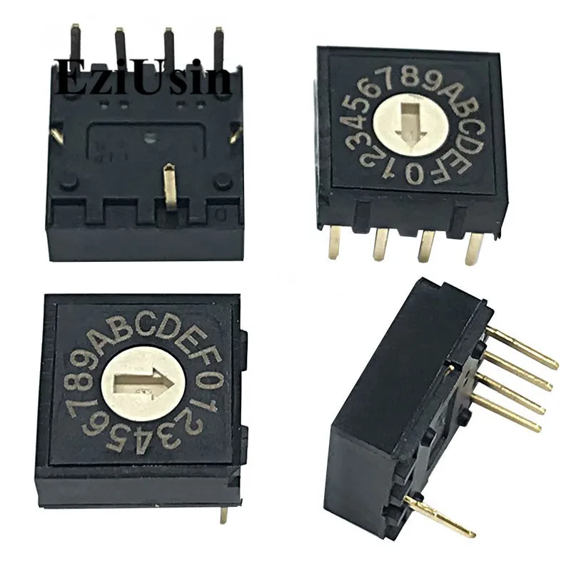 

0-F 16 Rotary Coding Knob Switch DIP 5pins 0mm Shank 3:3 PCB Switching RH4AF-16R-V-B 5p