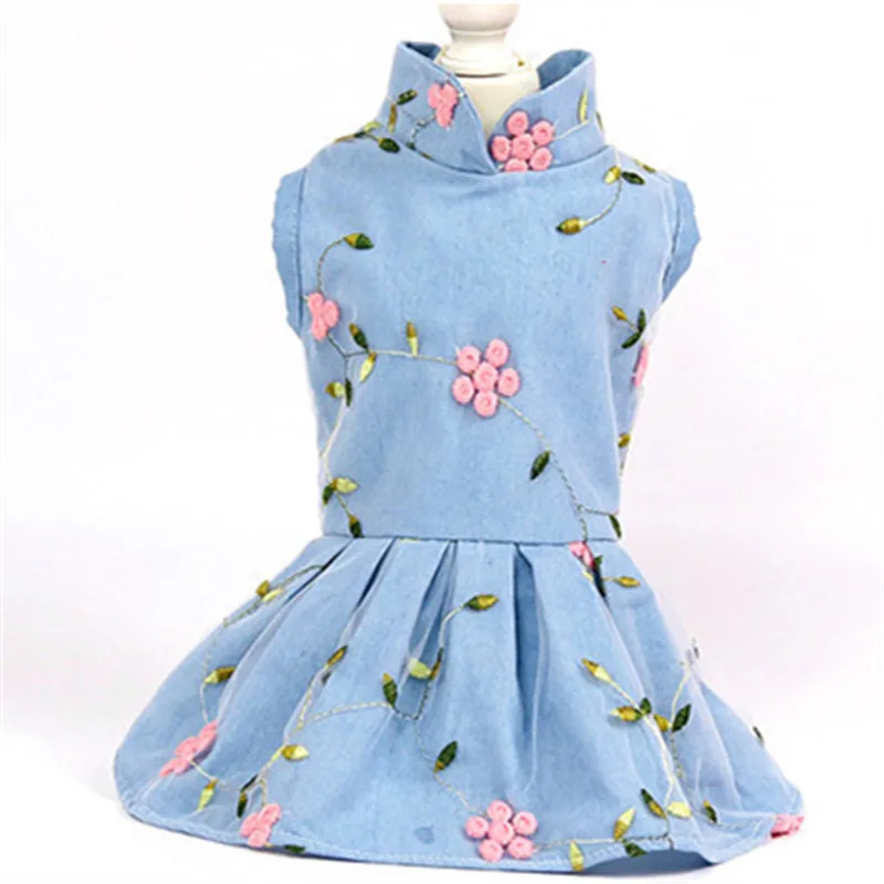 

Summer Dog Dress Denim Skirt Princess Costume Apparel Cat Puppy Chihuahua Poodle Bichon Schnauzer Pug Dog Clothes Pet Clothing