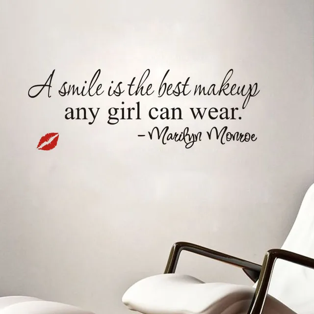Citation Stickers Muraux Marilyn Monroe Dire UN Sourire