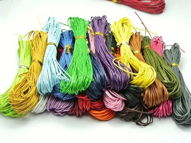 

Free shipping 20 Color Mixed Color 200 Meters Waxed Cotton Beading Cord 1mm Jewelry decorative Bracelet Necklace accessories