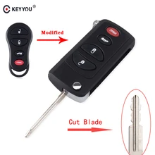 KEYYOU Cut/Uncut Blade дистанционный автомобильный брелок корпус 4 кнопки для Chrysler Sebring для Jeep Liberty для Dodge Neon Intrepid