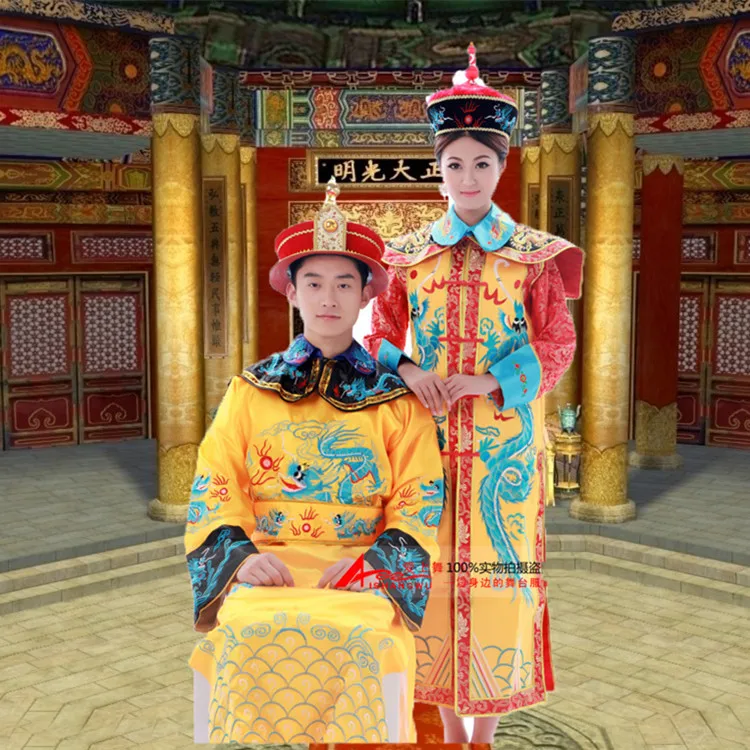 

2017 Special Offer New Women Tuta Uomo Kung Fu Uniform Qing Dynasty Emperor And Queens Costume Chinese Traditionel Clothing Man