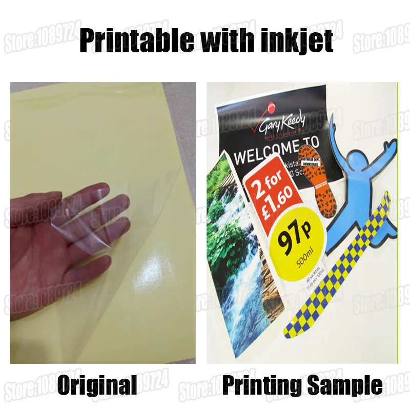 Self adhesive clear inkjet labels