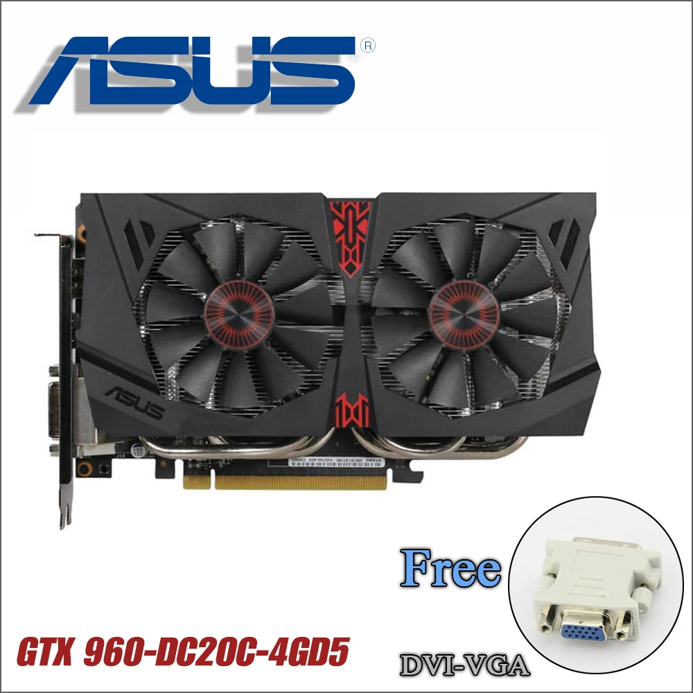 

used ASUS PC Video Card Original GTX 960 4GB 128Bit GDDR5 Graphics Cards for nVIDIA VGA Cards Geforce GTX960 Hdmi Dvi game 4G