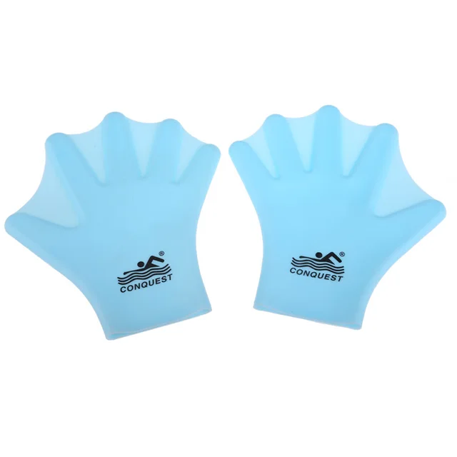 1 Pair Swimming bed Gloves Adult Swimming Finger Fin Hand Paddle