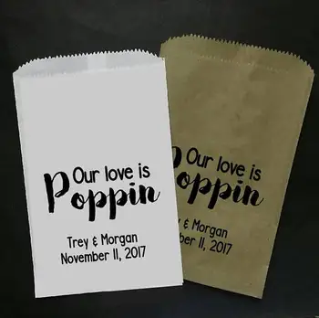 

custom New Beginning Wedding popcorn candy Buffet treat gift bar bags engagement Rehearsal Dinner Bakery Cookie Favors pouches