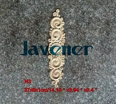 Wood Carved Long Onlay Applique Flower Frame Wall Door Decal Working Supplies