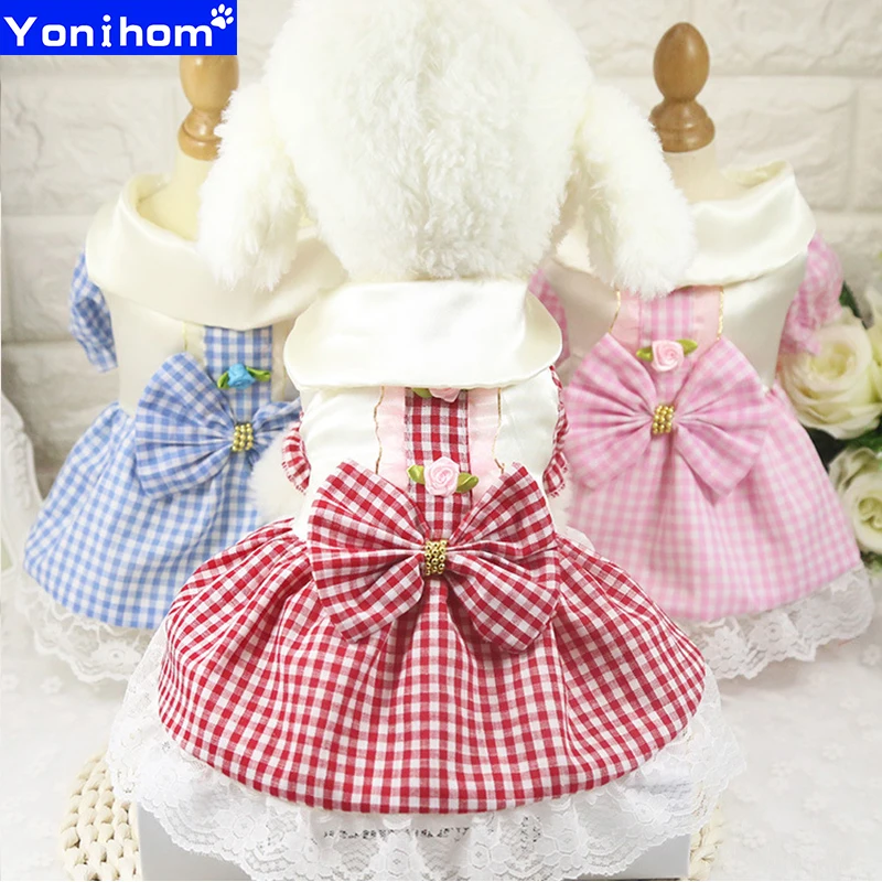 

Floral Dog Dresses Tutu Fall Lovely Wedding Clothes for Dog Puppy Chihuahua Yorkies Cute Pet Dogs Clothes Summer Dress Skirt XS