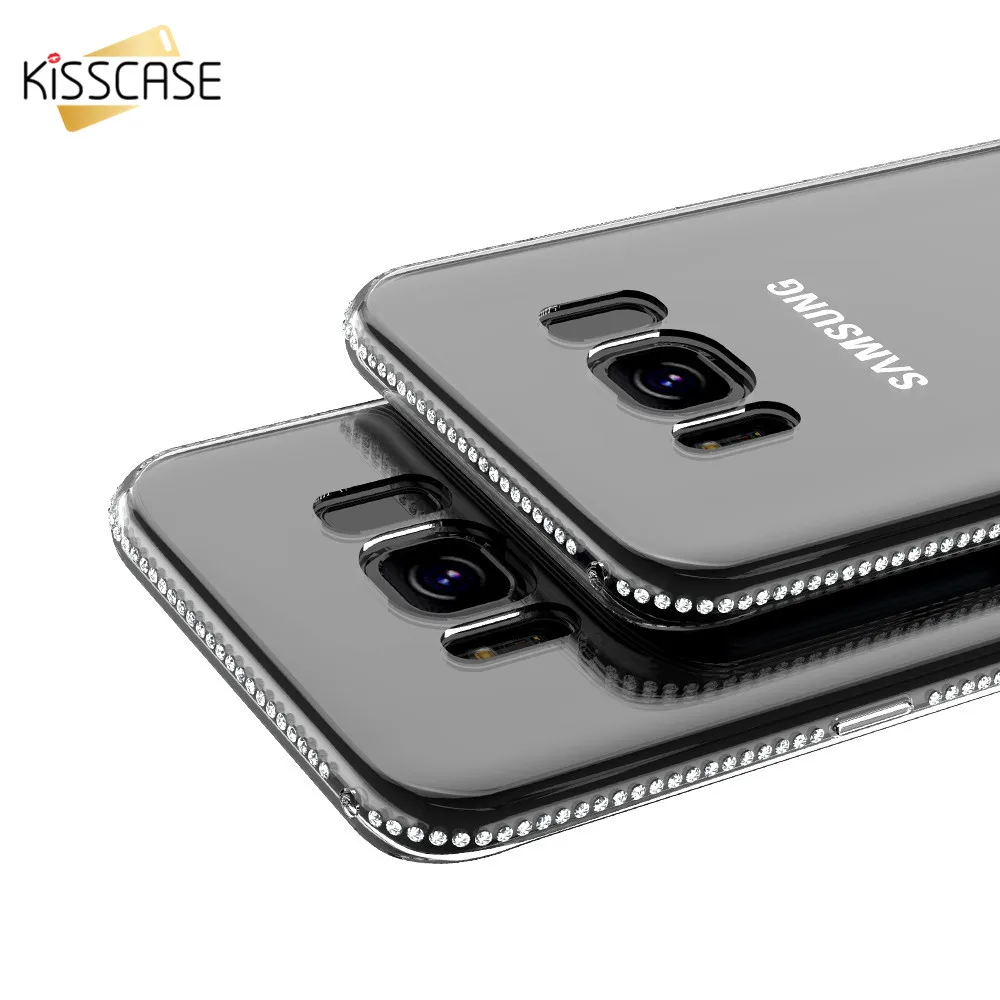 

KISSCASE Rhinestone Case For Samsung A3 A5 A7 J3 J5 J7 2016 2017 Glitter Bling TPU Case For Galaxy Note 9 S9 S8 Capinha Fundas