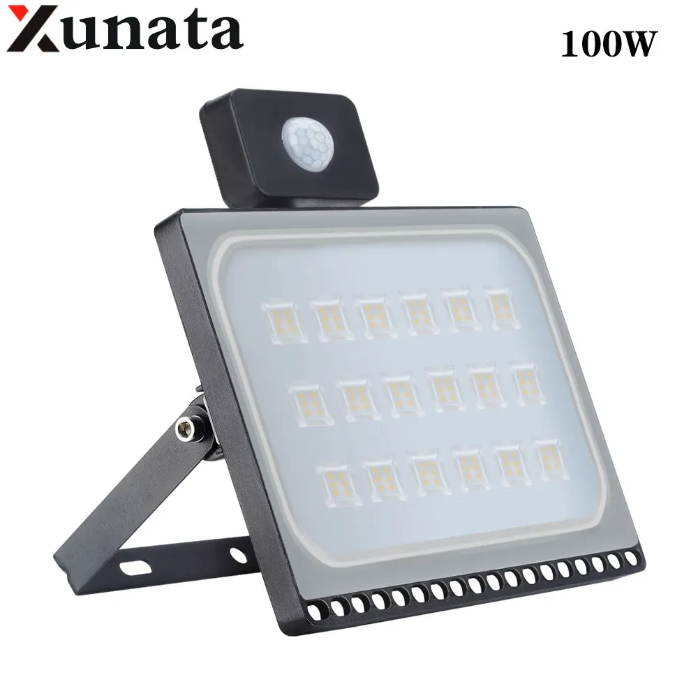 

220V Sensor LED Flood Light Ultrathin Solar Lamp IP65 Waterproof Outdoor Garden Wall Street Light 10W 20W 30W 50W 100W Foco Led