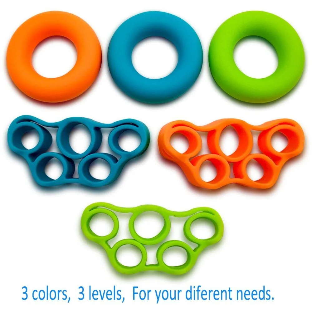 Finger Resistance Bands Hand Grip Ring Finger Hand Power Training Bands Hand Training Stretcher Exercise Pull Ring Fitness Bands