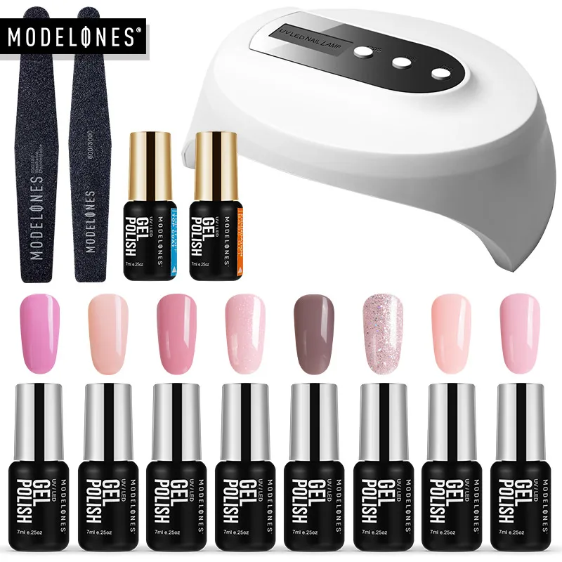 

Modelones 13Pcs/Lot 36W Led Lamp Nail Gel Polish Kits 8 Colors Gel Smart Sensor UV Lamp Nail Dryer Nail Manicure Tools Set