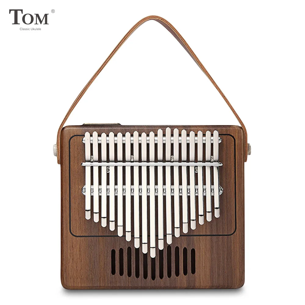 TOM tk-r1 17-Key Kalimba большой палец пианино орехового дерева музыкальный инструмент клавиатура Инструменты с стикер для заметок тюнинг молоток - Цвет: Coffee